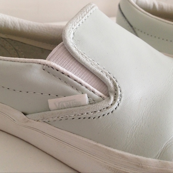 mint green vans slip ons